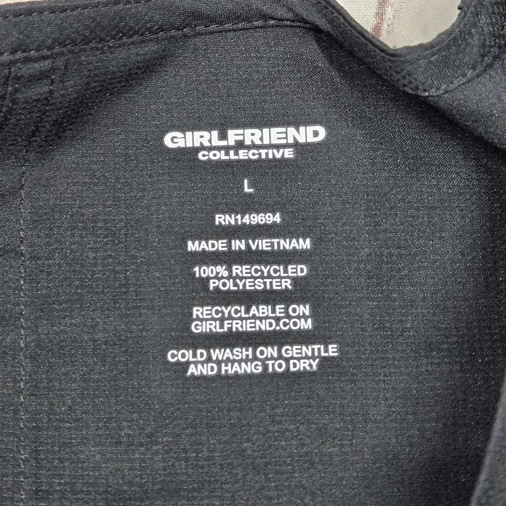 Girlfriend Collective Raquel Snap Front‎ Cropped Jacket Black Large 2022-JB-LG